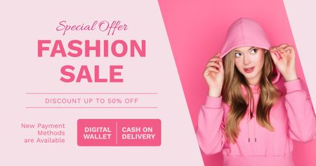 Exkluzív eladó rózsaszín ruhák kollekció ajánlata Facebook AD tervezősablon