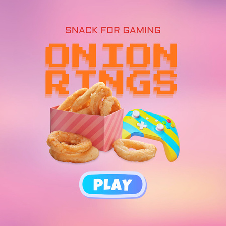 Platilla de diseño Onion Rings as Gaming Snack Instagram