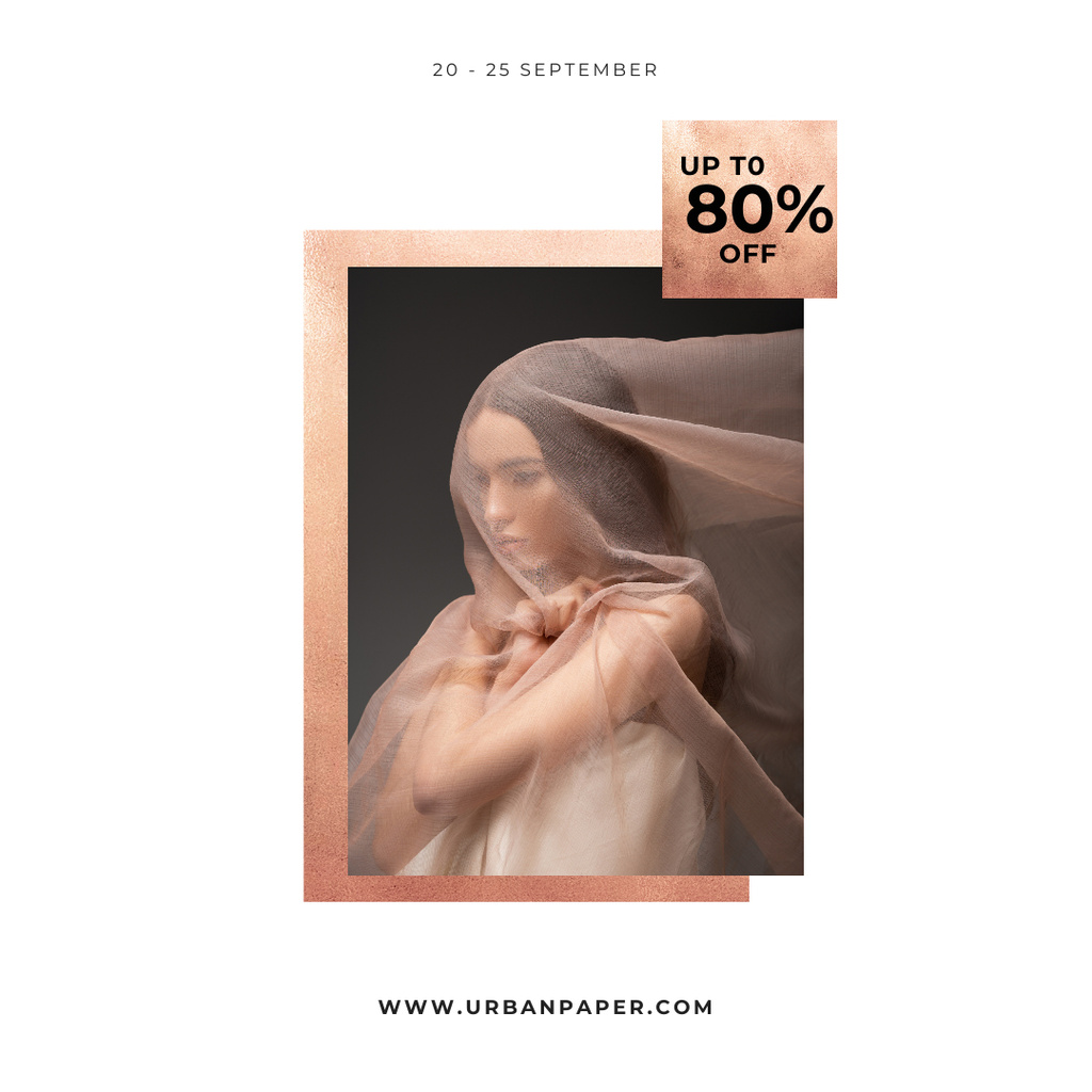 Special Fashion Sale with Woman in black coat Instagram Design Template