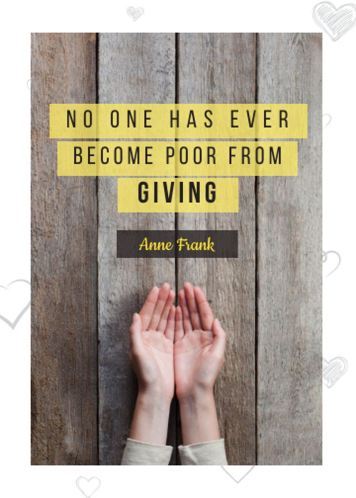 Charity Quote with Open Palms Flayer Design Template