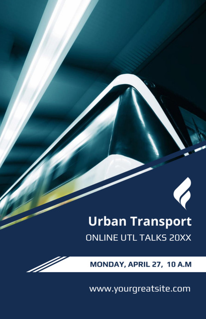Public Transport Train In Subway Tunnel Invitation 5.5x8.5in – шаблон для дизайну
