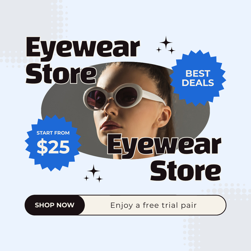 Designvorlage Best Deal on Stylish Women's Sunglasses für Instagram AD