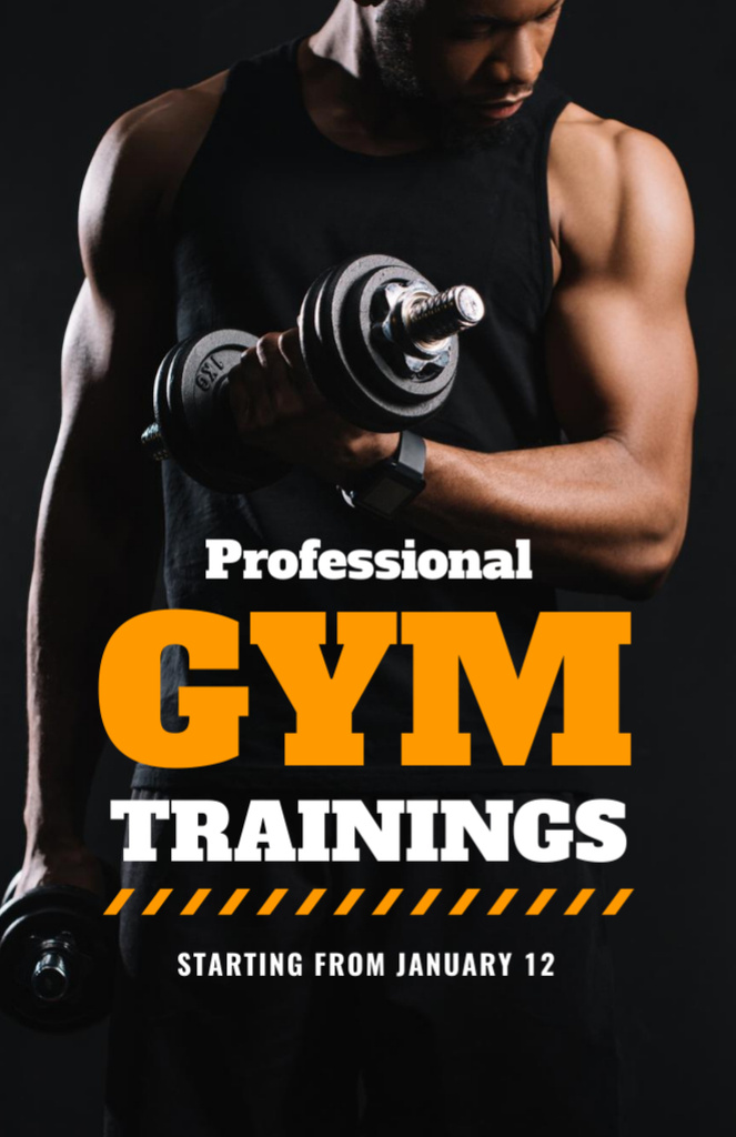 Professional Fitness Trainer's Advertisement Flyer 5.5x8.5in Design Template