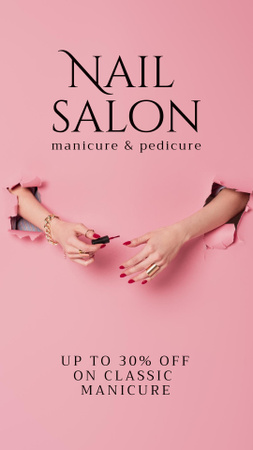 Nail Salon Services Offer Instagram Story tervezősablon