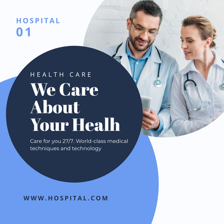 Medical Clinic Advertising with Professional Doctors Instagram Design Template