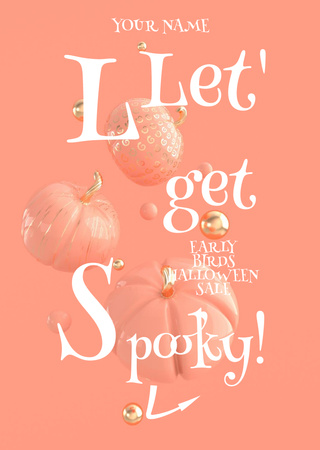 Halloween Inspiration with Pumpkins Flyer A6 Design Template
