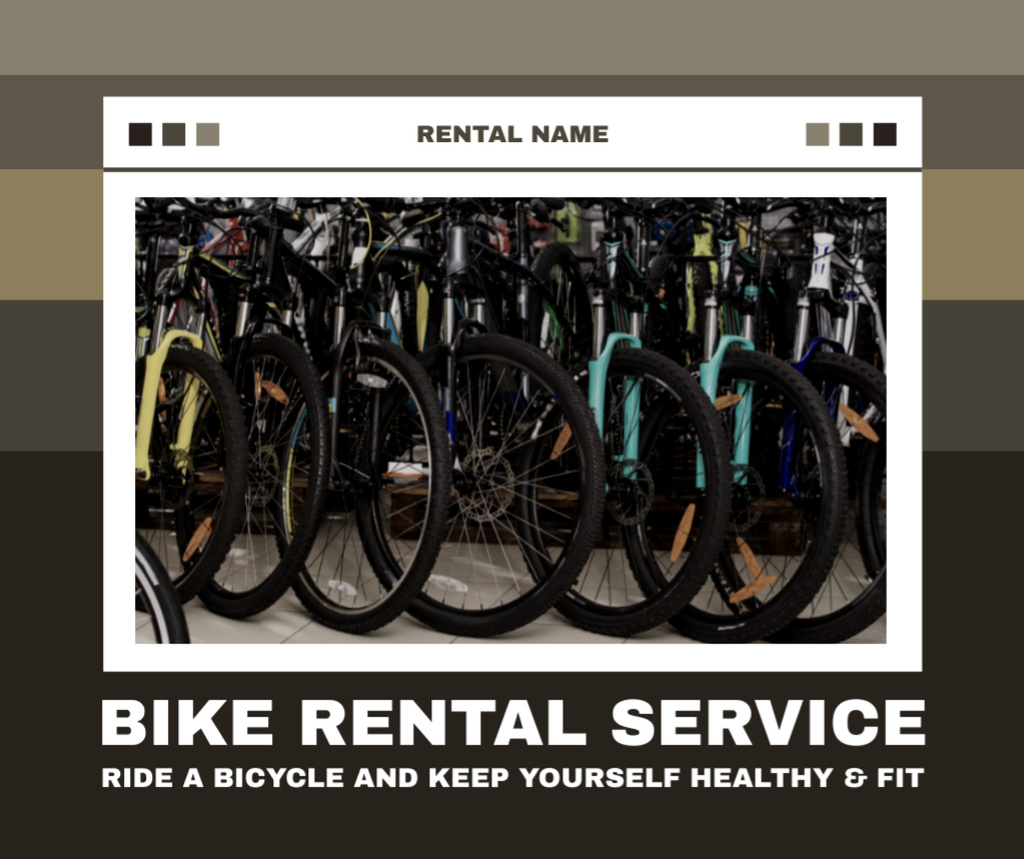 Wide Assortment of Sport and Urban Bikes for Rent Facebook – шаблон для дизайна