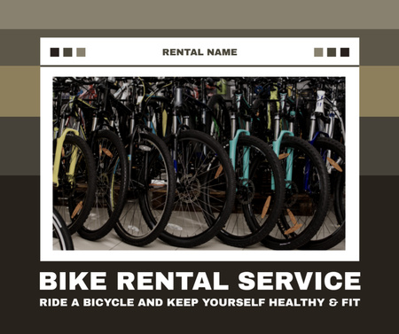 Plantilla de diseño de Amplia Variedad de Bicicletas Deportivas y Urbanas en Alquiler Facebook 