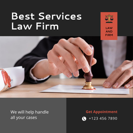 Best Services Law Firm LinkedIn post Design Template