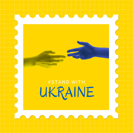 Ontwerpsjabloon van Instagram van Hand ondersteunt Oekraïne