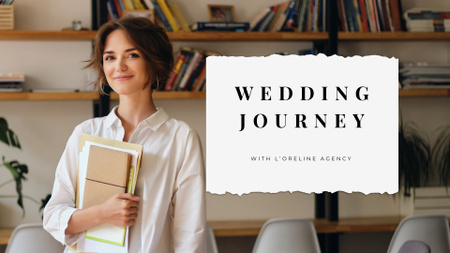 Wedding Planning services with Businesswoman Presentation Wide Design Template