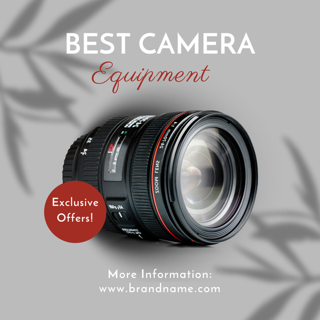 Designvorlage Best Camera Equipment Offer für Instagram