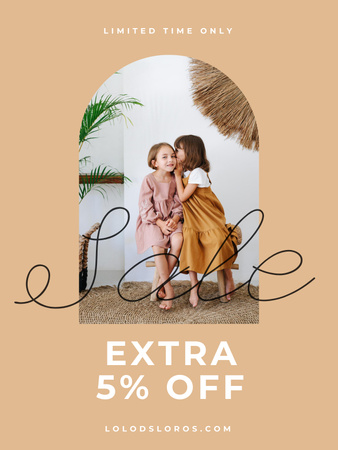 Limited-time Clothes For Kids Sale Offer Poster US Design Template