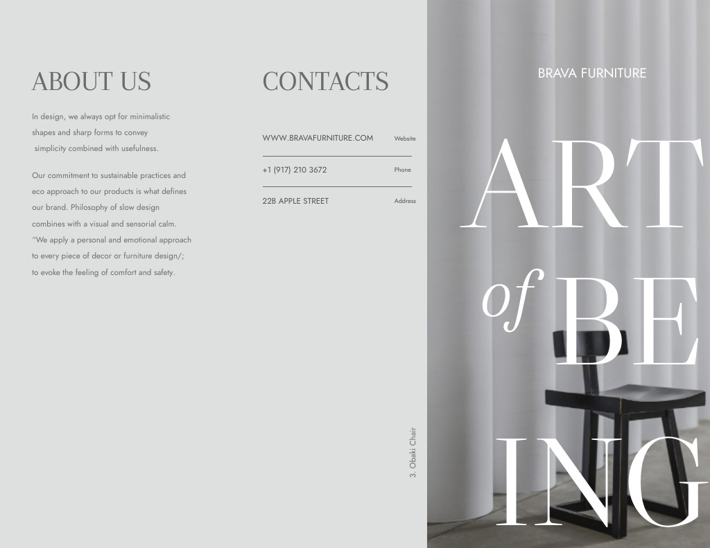 Furniture Ad with Stylish Modern Chair Brochure 8.5x11in – шаблон для дизайну