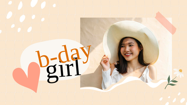 Designvorlage Attractive smiling Girl in Hat für Full HD video