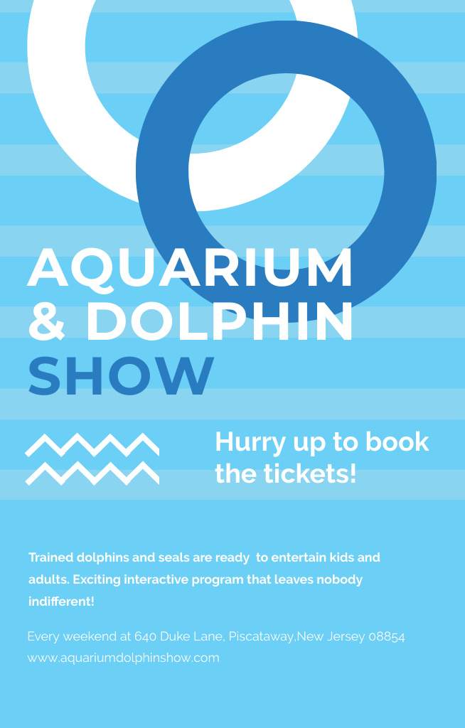 Aquarium and Dolphin Show Invitation 4.6x7.2in Design Template
