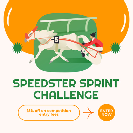 Speedster Sprint Challengen alennetut osallistumismaksut Animated Post Design Template