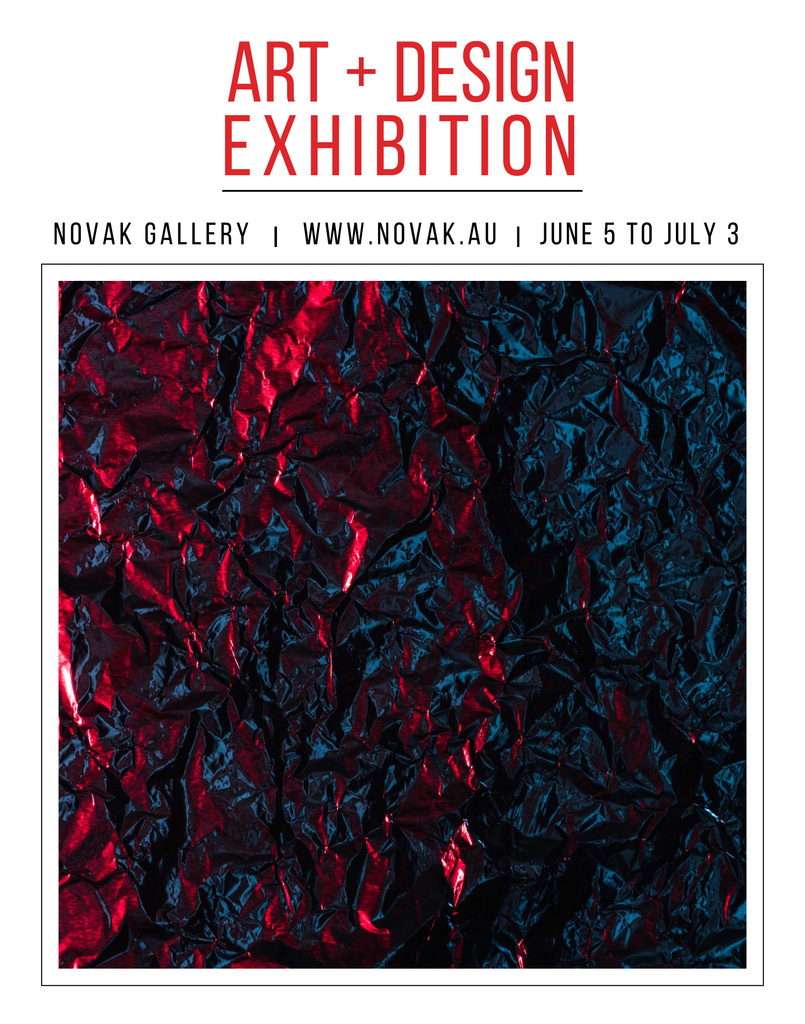 Art And Design Exhibition Announcement with Creative Texture Poster 22x28inデザインテンプレート