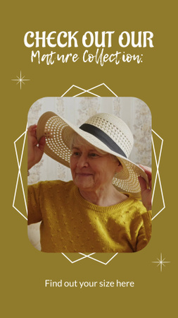 Template di design Collezione di vestiti inclusiva per donna anziana Instagram Video Story