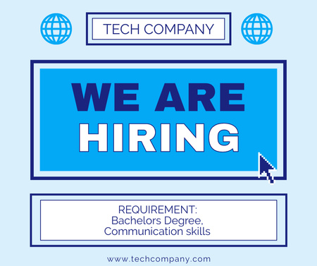 Job Advertisement For a Tech Company Facebook Tasarım Şablonu