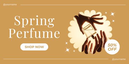Spring Perfume Sale Announcement Twitter Design Template