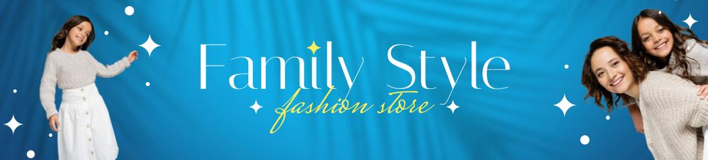 Designvorlage Mother and Daughter in Stylish Clothes für Ebay Store Billboard
