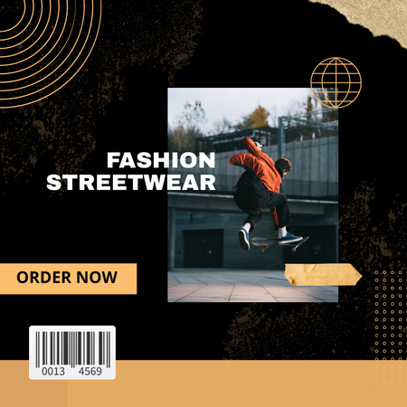 Designvorlage Modisches Streetwear-Angebot für Instagram