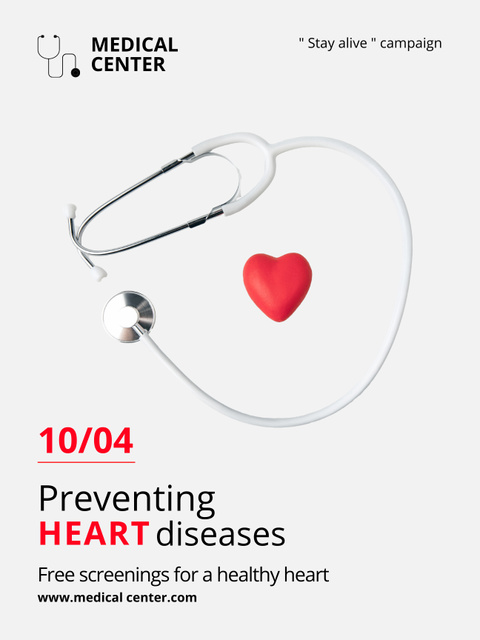 Preventing Heart Diseases Poster US Design Template