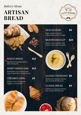 Крафтовый свежий хлеб Menu – шаблон для дизайна