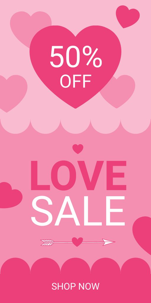 Platilla de diseño Valentine's Day Sale Offer on Pink Graphic