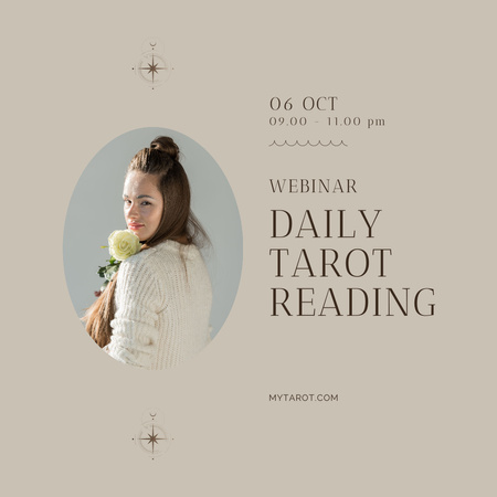 Meghívás a Tarot olvasásról szóló webináriumra Instagram tervezősablon