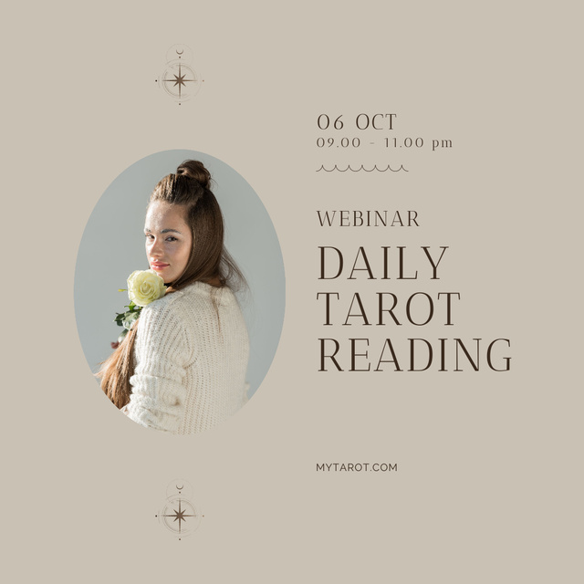 Ontwerpsjabloon van Instagram van Invitation to Webinar on Tarot Reading
