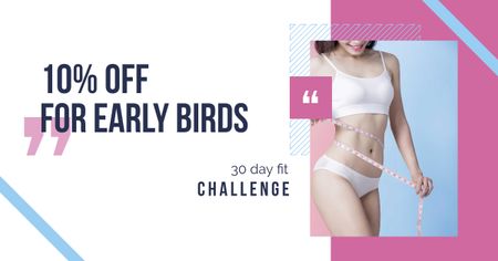 Designvorlage Weight Loss Program with Slim Female Body für Facebook AD