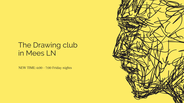 Art club promotion with creative Portrait FB event cover Πρότυπο σχεδίασης