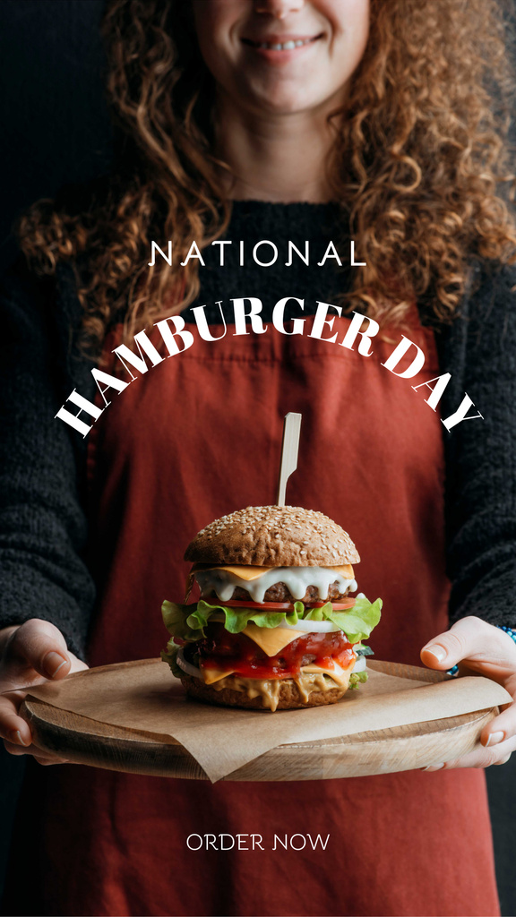 National Hamburger Day Celebration Announcement Instagram Storyデザインテンプレート