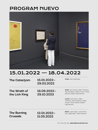 Art Gallery Exhibition Announcement Poster US tervezősablon