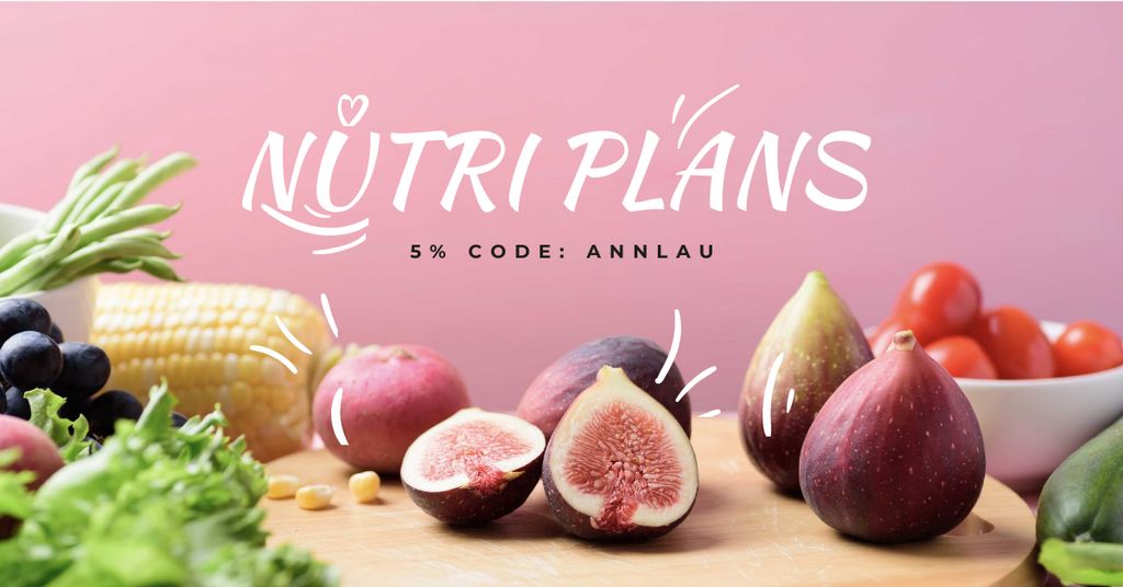 Nutri Plans offer with fresh groceries Facebook AD Šablona návrhu