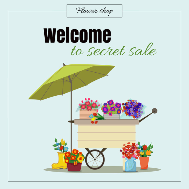 Ontwerpsjabloon van Instagram van Flowers Sale Offer