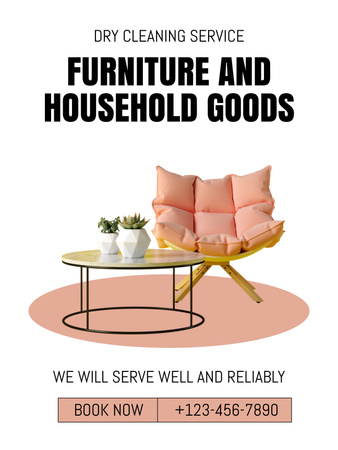 Dry Cleaning Services of Furniture and Household Goods Poster US Design Template