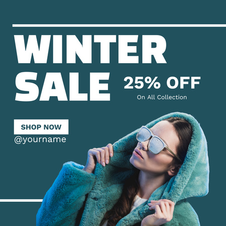 Offer Discount on Entire Winter Fashion Collection Instagram Design Template