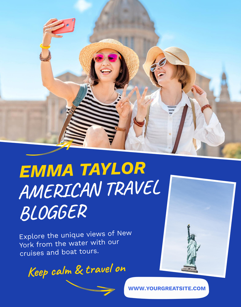 Blog Ad with Tourists in City Poster 22x28in Design Template