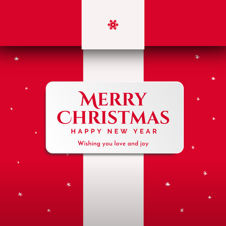 Greeting Christmas Card in Red Color Instagram Design Template