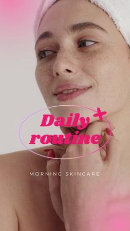 Daily Skin Care Suggestions for Beautiful Woman with Freckles TikTok Video Šablona návrhu