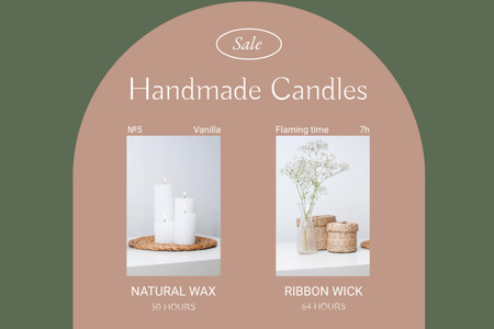 Ontwerpsjabloon van Flyer 4x6in Horizontal van Handmade Candles Sale Offer