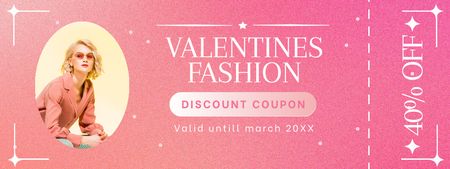 Valentine's Day Fashion Discount Coupon Design Template