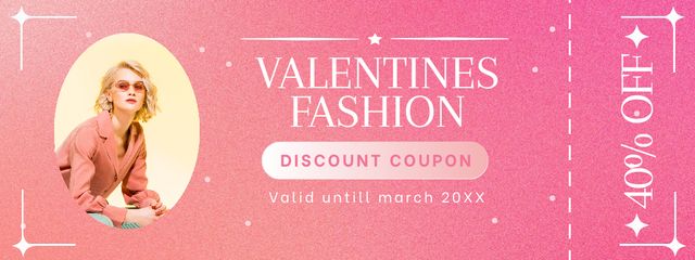 Valentine's Day Fashion Discount Coupon Design Template