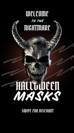 Plantilla de diseño de Oferta de venta de máscaras de Halloween Instagram Story 
