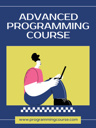 Ad of Advanced Programming Course Poster US Design Template