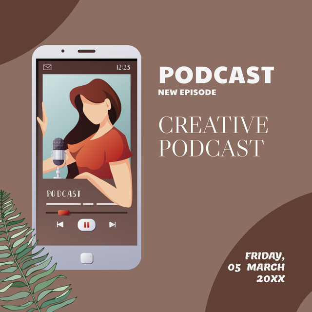 Designvorlage New Episode of Creative Podcast für Instagram