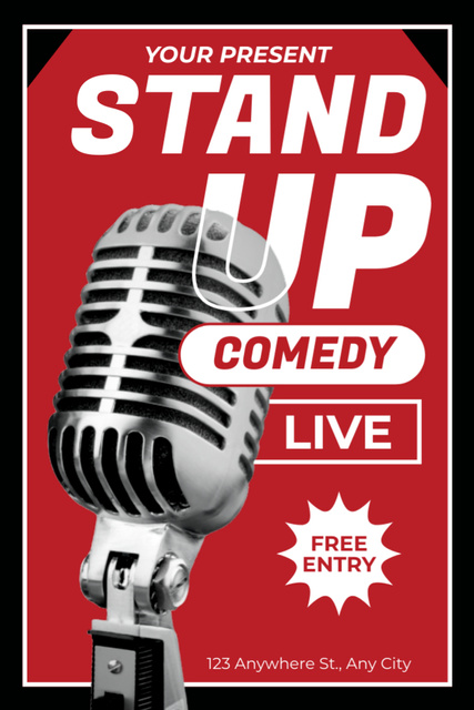 Plantilla de diseño de Live Stand Up Show with Free Entry Tumblr 